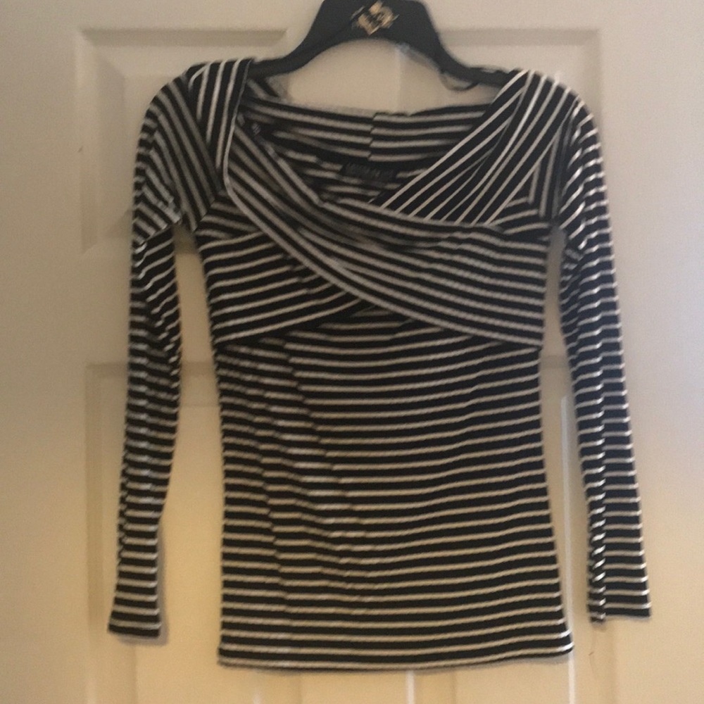 Black and white striped top